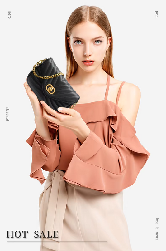 Wholesale Luxury Genuine Leather Women’s Crossbody Handbag – Custom Small Square Purse with Chain Strap